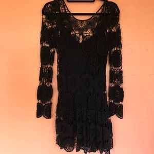 🌺Free people Lacey black beach dress